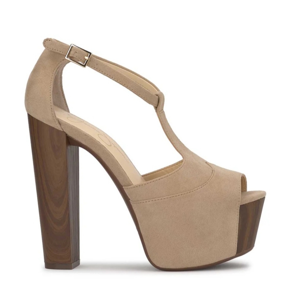 Jessica Simpson Dany T-Strap Platform Sandal in Almond